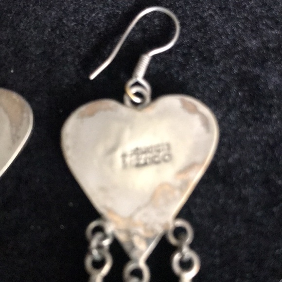 Heart and tear drop earrings - Picture 6 of 6